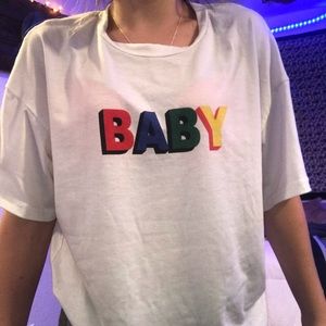 “BABY” white tee